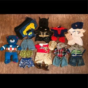Captain America Build-a-Bear lot with extra clothes and costumes